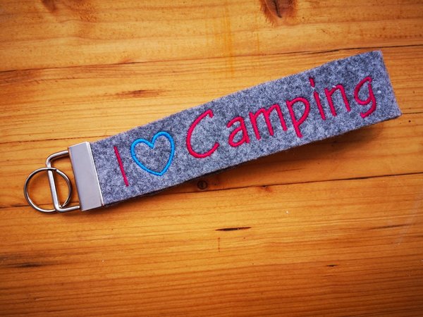 Schlüsselanhänger I love Camping